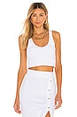 view 1 of 5 Wave Rib Band Crop Top in White