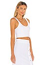 view 2 of 5 Wave Rib Band Crop Top in White