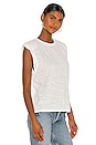 view 2 of 4 Strata Slub Jersey Shoulder Pad Muscle Tee in White