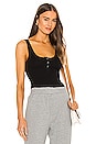 view 1 of 5 Mass Rib Henley Tank Bodysuit in Black
