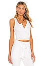 view 1 of 4 Cropped Henley Tank in White