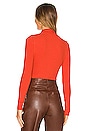 view 3 of 4 Cropped Button Down Turtleneck in Blood Orange