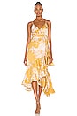 view 1 of 4 Sarita Wrap Dress in Sonet Print Golden