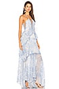 view 2 of 4 Positano Princess Maxi Dress in Cornflower & Ivory