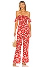 view 1 of 3 Jade Pantsuit in Red Falling Floral