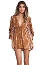 view 1 of 6 Lily Long Sleeve Mini Dress in Fawn Abstract