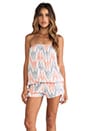 view 1 of 5 Shanghai Strapless Romper in Moda Orange Grey