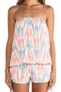 view 5 of 5 Shanghai Strapless Romper in Moda Orange Grey
