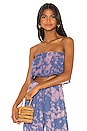 view 1 of 4 TOP CROPPED FLUTTER in Cloudy Tie Dye Indigo
