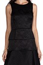 view 5 of 6 Quilted Matlasse Satin Binding Dress in Black
