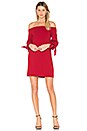 view 2 of 3 Off Shoulder Tie Sleeve Dress in Crimson Red