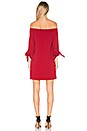 view 3 of 3 Off Shoulder Tie Sleeve Dress in Crimson Red