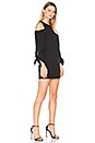 view 2 of 3 Shoulder Tie Sleeve Dress in Black
