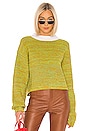 view 1 of 4 Wool Tweedy Cropped Crewneck Sweater in Green Multi