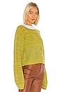 view 2 of 4 Wool Tweedy Cropped Crewneck Sweater in Green Multi