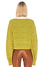 view 3 of 4 Wool Tweedy Cropped Crewneck Sweater in Green Multi