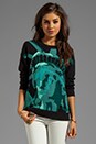 view 1 of 4 Lady Liberty Pullover Sweater in Black Multi