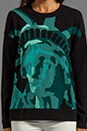 view 3 of 4 Lady Liberty Pullover Sweater in Black Multi
