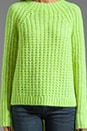 view 4 of 5 Waffle Knit Asymmetrical Sweater in Chartreuse Melange