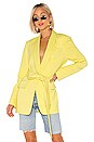 view 1 of 4 Stretch Viscose Suiting Oversized Tuxedo Blazer in Acid Yellow
