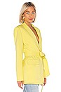 view 2 of 4 Stretch Viscose Suiting Oversized Tuxedo Blazer in Acid Yellow