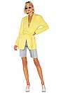 view 4 of 4 Stretch Viscose Suiting Oversized Tuxedo Blazer in Acid Yellow
