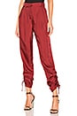 view 1 of 4 Shirred Pant in Burgundy