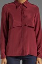 view 4 of 5 Solid Silk Drape Blouse in Cranberry