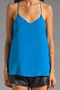 view 3 of 3 Solid Silk Cami in Marine Blue