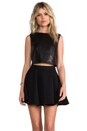 view 1 of 6 Leather Cropped Top in Black