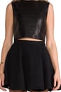 view 6 of 6 Leather Cropped Top in Black