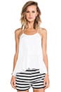 view 1 of 5 Silk Strappy Ruffle Cami Tank in White