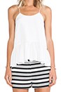 view 5 of 5 Silk Strappy Ruffle Cami Tank in White
