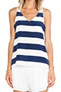 view 4 of 4 Stripe Silk Tank in Caspian Blue Multi