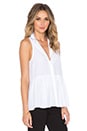 view 2 of 3 Sleeveless Ruffle Top in White
