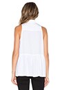 view 3 of 3 Sleeveless Ruffle Top in White
