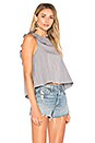view 3 of 6 Ruffle Strappy Top With Tie Detail in Black Stripe Multi