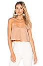 view 1 of 4 DÉBARDEUR CROPPED FRONCÉ AU DOS in Beige