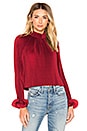 view 1 of 4 Pleated Top in Cherry Red