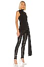 view 2 of 3 Structured Crepe Shirred Drape Mockneck Top in Black