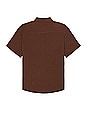 view 2 of 3 Minimal Seersucker Short Sleeve Shirt in Chesnut