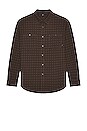 view 1 of 3 Disruption Jacquard Check Long Sleeve Shirt in Postal Brown