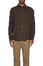 view 3 of 3 Disruption Jacquard Check Long Sleeve Shirt in Postal Brown