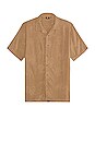 view 1 of 3 Engineered For Happiness Bowling Shirt in Desert