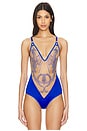 view 2 of 6 Dracona Bodysuit in Lapis & Butterscotch