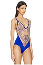 view 3 of 6 Dracona Bodysuit in Lapis & Butterscotch