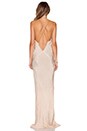 view 4 of 4 Long Plunge Dress in Nude & Black