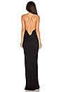 view 4 of 4 롱 플런지 드레스 in Black