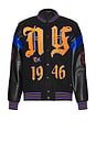 view 1 of 7 CHAQUETA BEISBOLERA KNICKS in Black