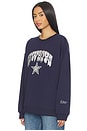 view 2 of 5 Cowboys Oversized Crew Pullover With Crystal Rock in Navy